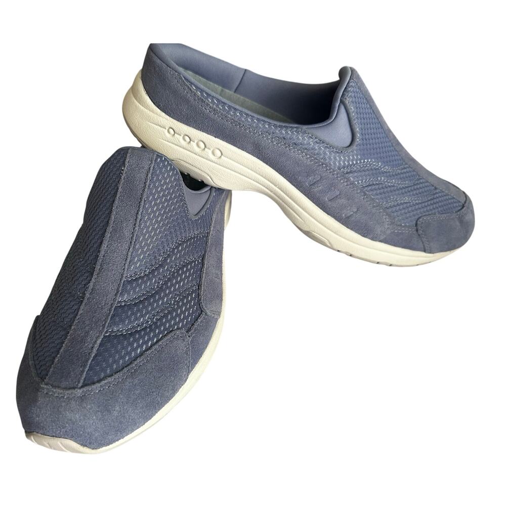 Easy Spirit Traveltime Slip-on Women's Clogs Mules Blue Leather Upper NWOT 10M